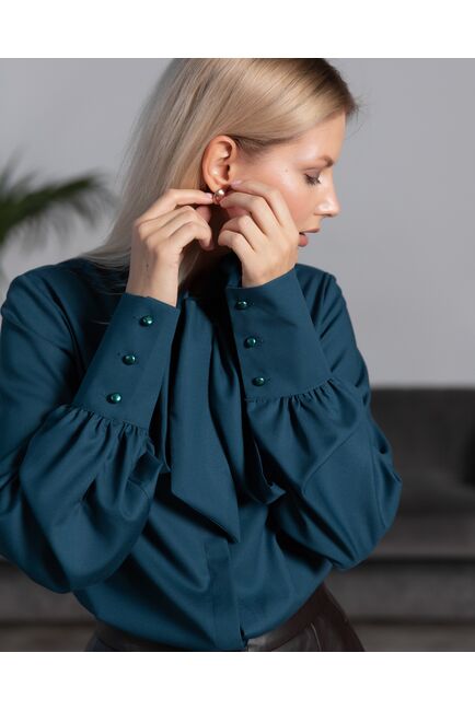 Женская блузка без отделки бутылочная - 8095 от byME 