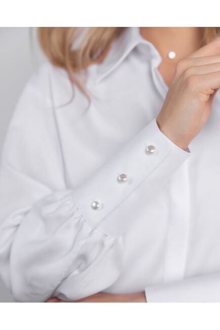 Женская рубашка под пуговицу белая - 8153 от byME 