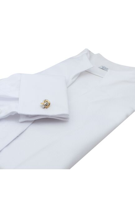 Женская рубашка под запонки воротник стойка белая - 8160 от byME 