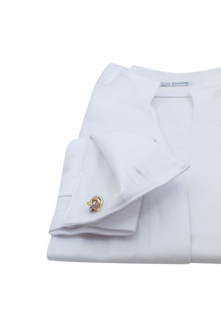 Женская рубашка под запонки воротник стойка белая - 8160 от byME 