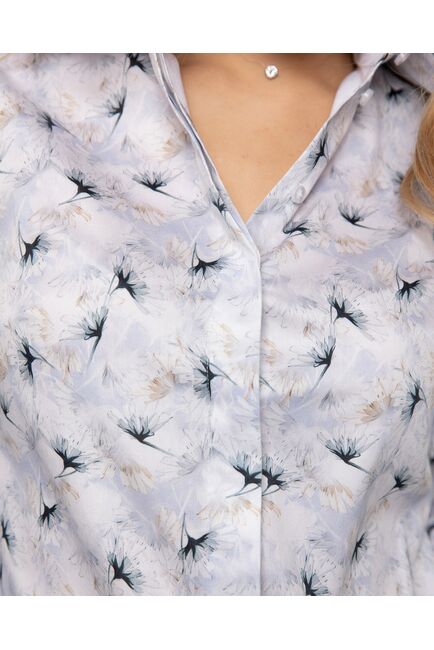 Женская рубашка полуприталенная с высоким манжетом - 8163 от byME 