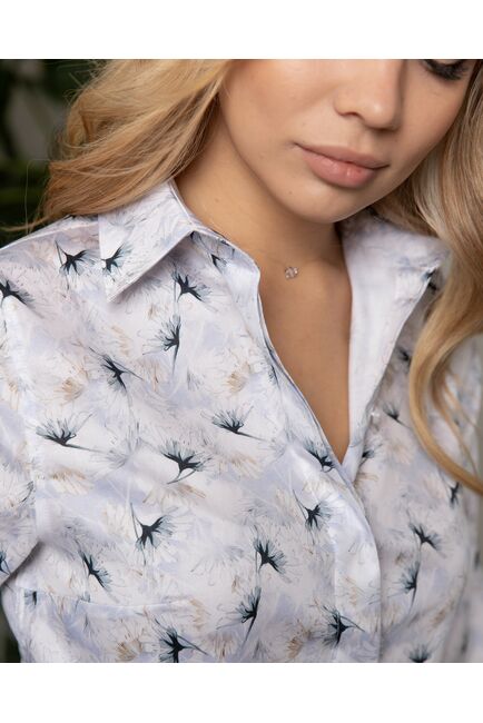 Женская рубашка полуприталенная с высоким манжетом - 8163 от byME 