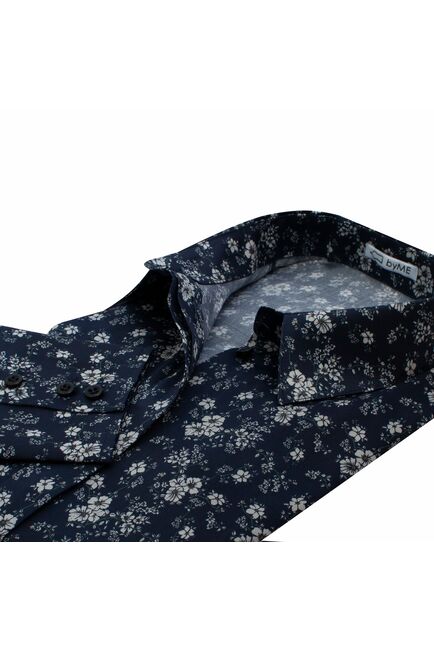 Женская рубашка полуприталенная с высоким манжетом - 8164 от byME 