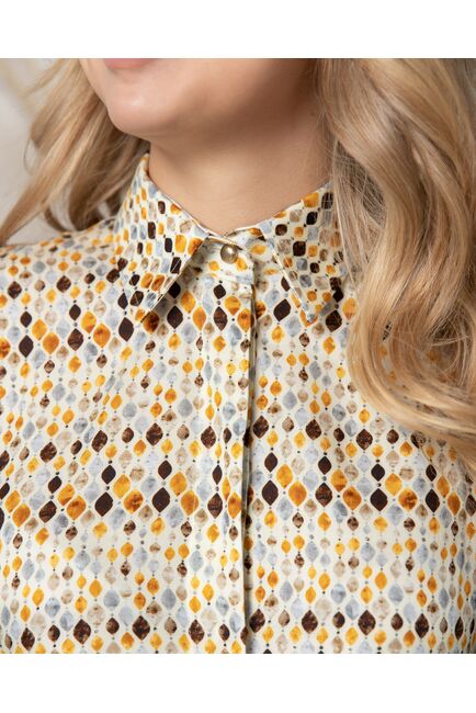 Женская рубашка в оверсайз силуэте узор - 8167 от byME 