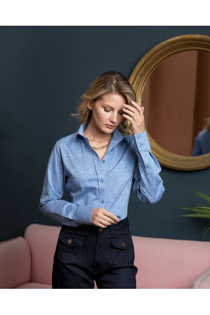 Женская рубашка под пуговицы полуприталенная - 8181 от byME 