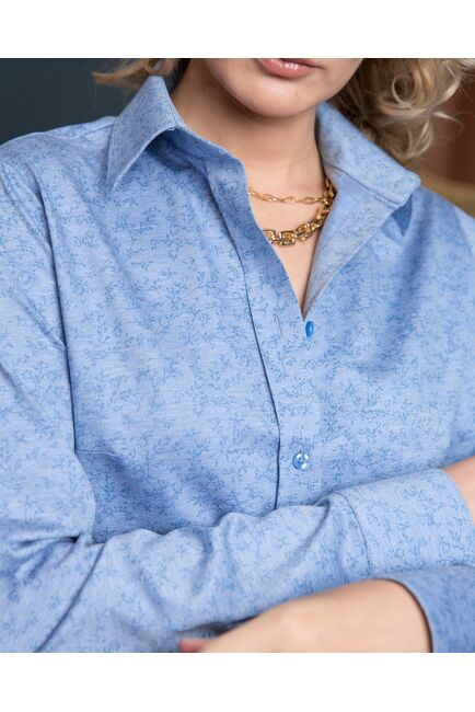 Женская рубашка под пуговицы полуприталенная - 8181 от byME 