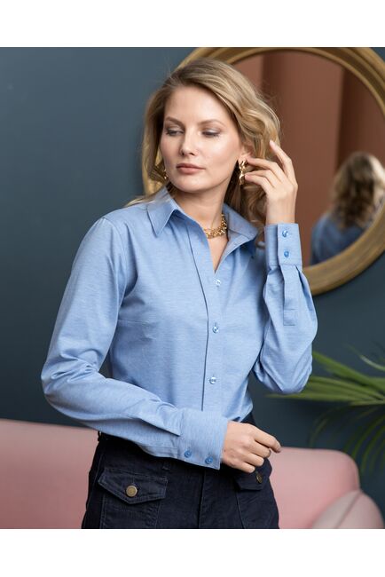 Женская рубашка под пуговицы полуприталенная - 8182 от ByME 