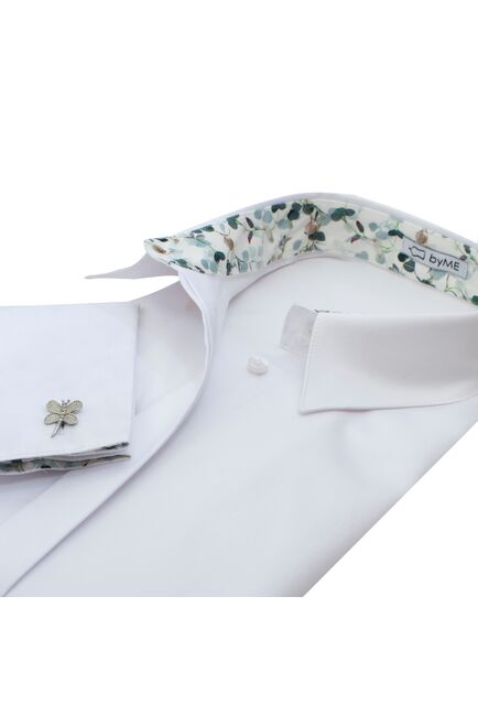 Женская рубашка под запонку с супатной застежкой с отделкой - 8184 от ByME 