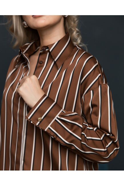 Женская рубашка под запонку - 8186 от byME 