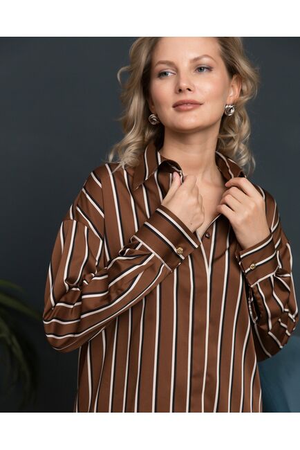 Женская рубашка под запонку - 8186 от byME 