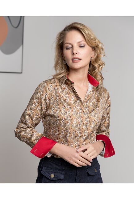 Женская рубашка под пуговицы с супатной застежкой полуприталенная - 8196 от byME 