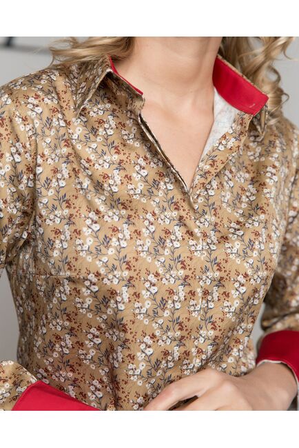 Женская рубашка под пуговицы с супатной застежкой полуприталенная - 8196 от byME 