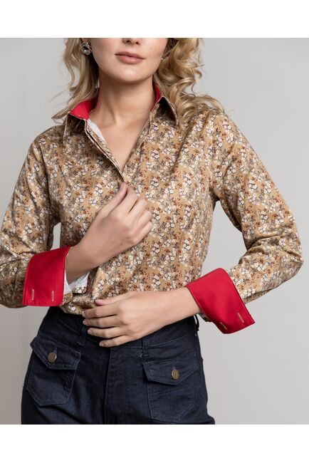 Женская рубашка под пуговицы с супатной застежкой полуприталенная - 8196 от byME 