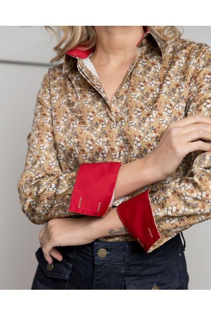 Женская рубашка под пуговицы с супатной застежкой полуприталенная - 8196 от byME 