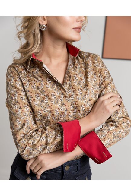 Женская рубашка под пуговицы с супатной застежкой полуприталенная - 8196 от byME 