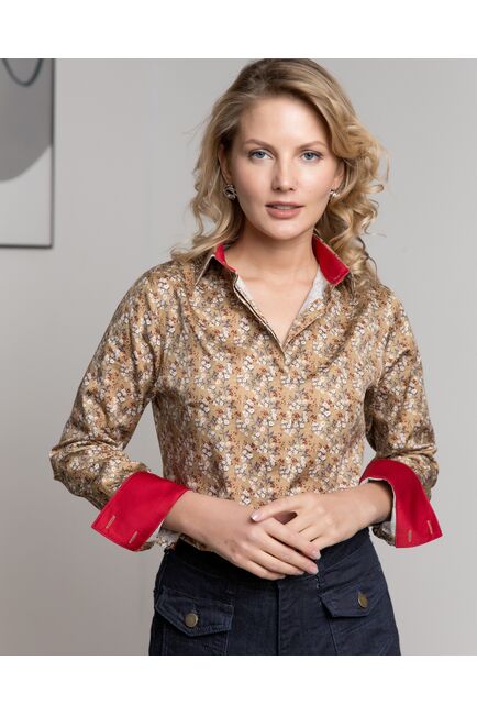 Женская рубашка под пуговицы с супатной застежкой полуприталенная - 8196 от byME 