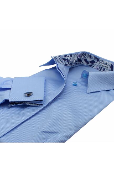 Женская рубашка под запонку с супатной застежкой голубая - 8212 от byME 