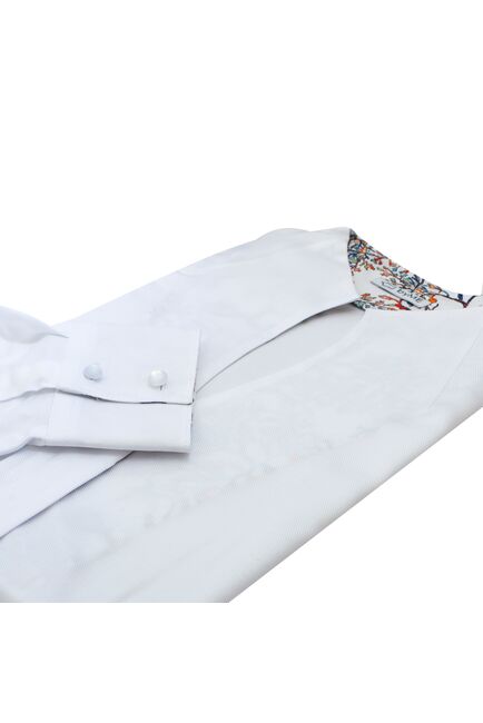 Женская рубашка воротник стойка под пуговицы с отделкой - 8214 от byME 