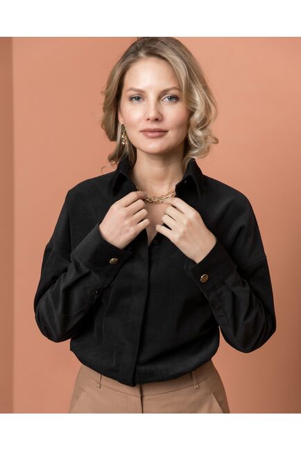 Женская рубашка в оверсайз силуэте - 8217 от ByME 