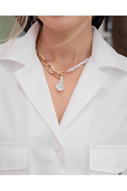 Женская рубашка в оверсайз силуэте - 8219 от byME 