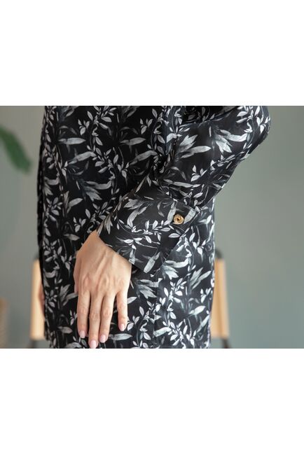 Женская рубашка под запонку черная - 8225 от byME 