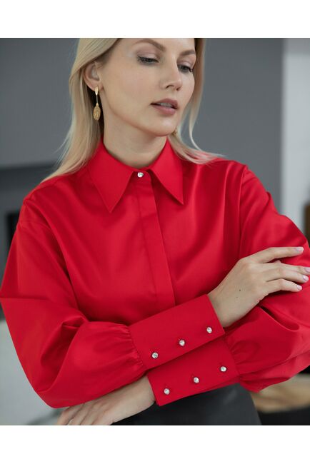 Женская рубашка с пышным рукавом - 8230 от byME 