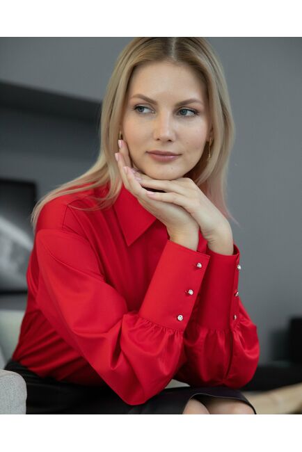 Женская рубашка с пышным рукавом - 8230 от byME 