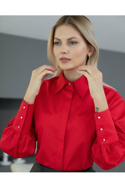 Женская рубашка с пышным рукавом - 8230 от byME 
