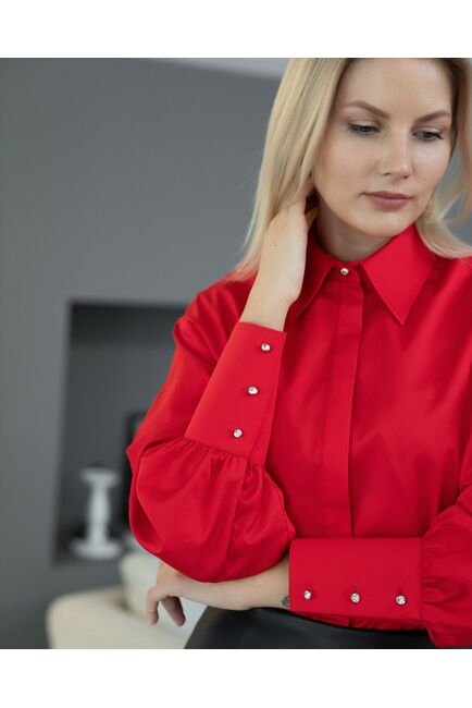 Женская рубашка с пышным рукавом - 8230 от byME 