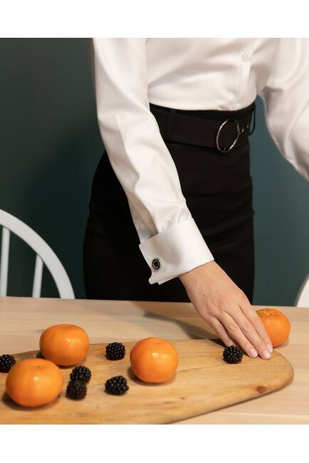 Женская рубашка полуприталенная белая - 8235 от byME 