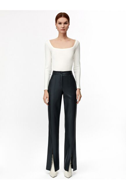 Брюки женские из экокожи тёмно-синие CA-90035169[140] от byME 