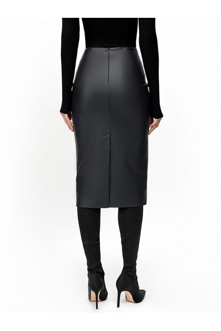 Юбка женская из экокожи темно-синяя СА-90036748М[140] от byME 