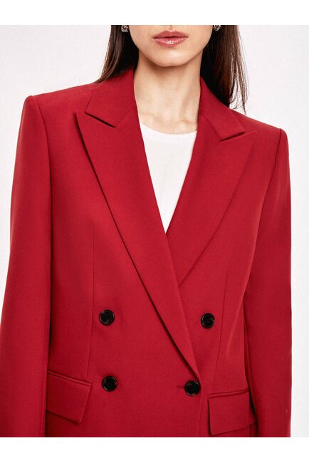 Жакет женский прямой двубортный брусничный от byME 