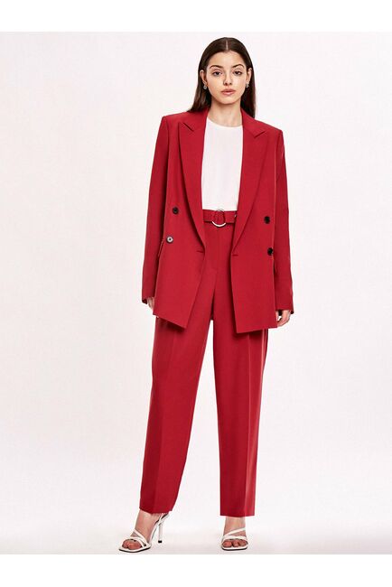 Жакет женский прямой двубортный брусничный от byME 