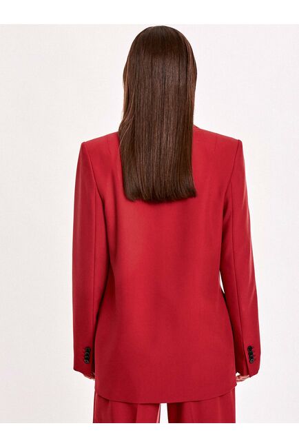 Жакет женский прямой двубортный брусничный от byME 