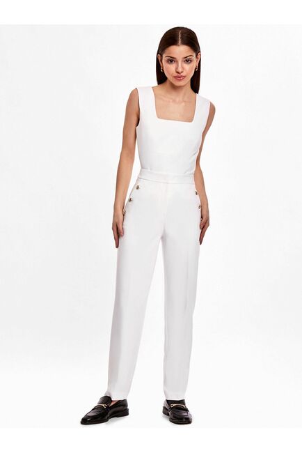 Брюки зауженные женские экрю от byME 