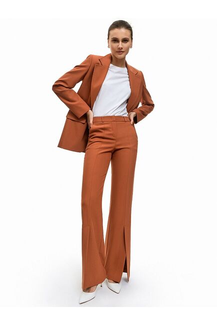 Женские брюки клеш средней посадки терракотовые CA-2-16505_50006-035 от byME 