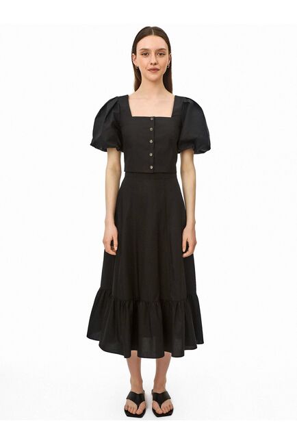 Прямая юбка годе из хлопка чёрная от byME 