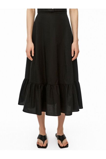 Прямая юбка годе из хлопка чёрная от byME 