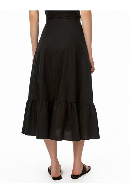 Прямая юбка годе из хлопка чёрная от byME 