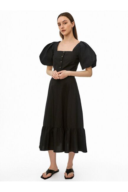 Топ с объемными рукавами черный от byME 