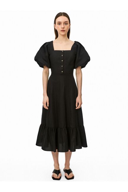 Топ с объемными рукавами черный от byME 