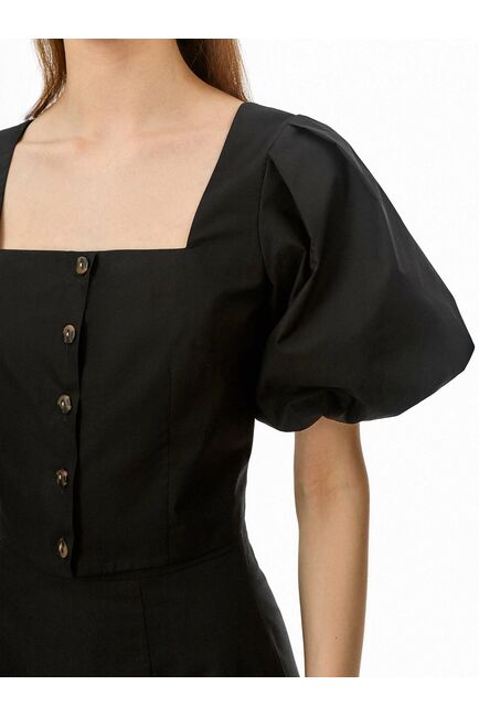 Топ с объемными рукавами черный от byME 
