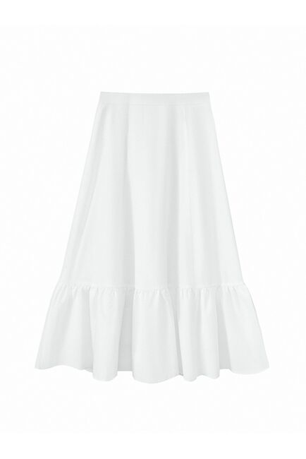 Прямая юбка годе из хлопка белая от byME 