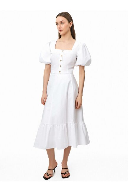 Прямая юбка годе из хлопка белая от byME 