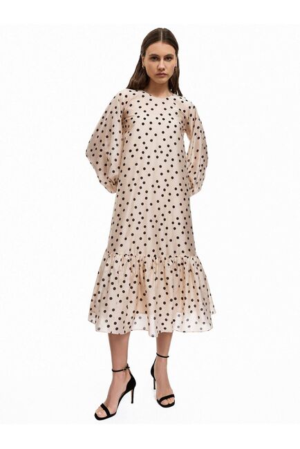 Платье женское с поясом в горошек - CA-3-16007_70006-243 от byME 