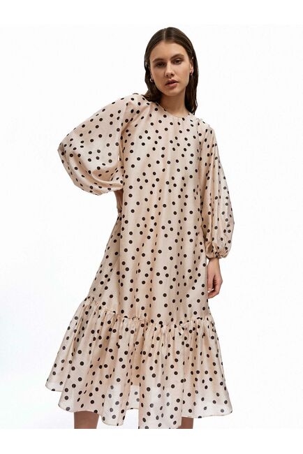 Платье женское с поясом в горошек - CA-3-16007_70006-243 от byME 