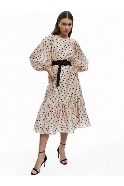 Платье женское с поясом в горошек - CA-3-16007_70006-243 от byME 