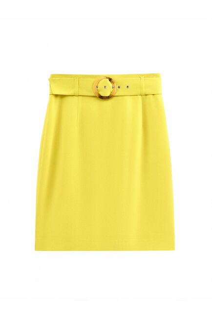 Зауженная юбка из тенсела жёлтая от byME 