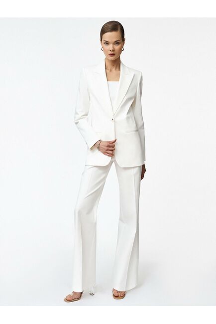 Жакет однобортный белый из смесового хлопка от byME 